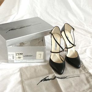 Brian Atwood Black Strappy Heels